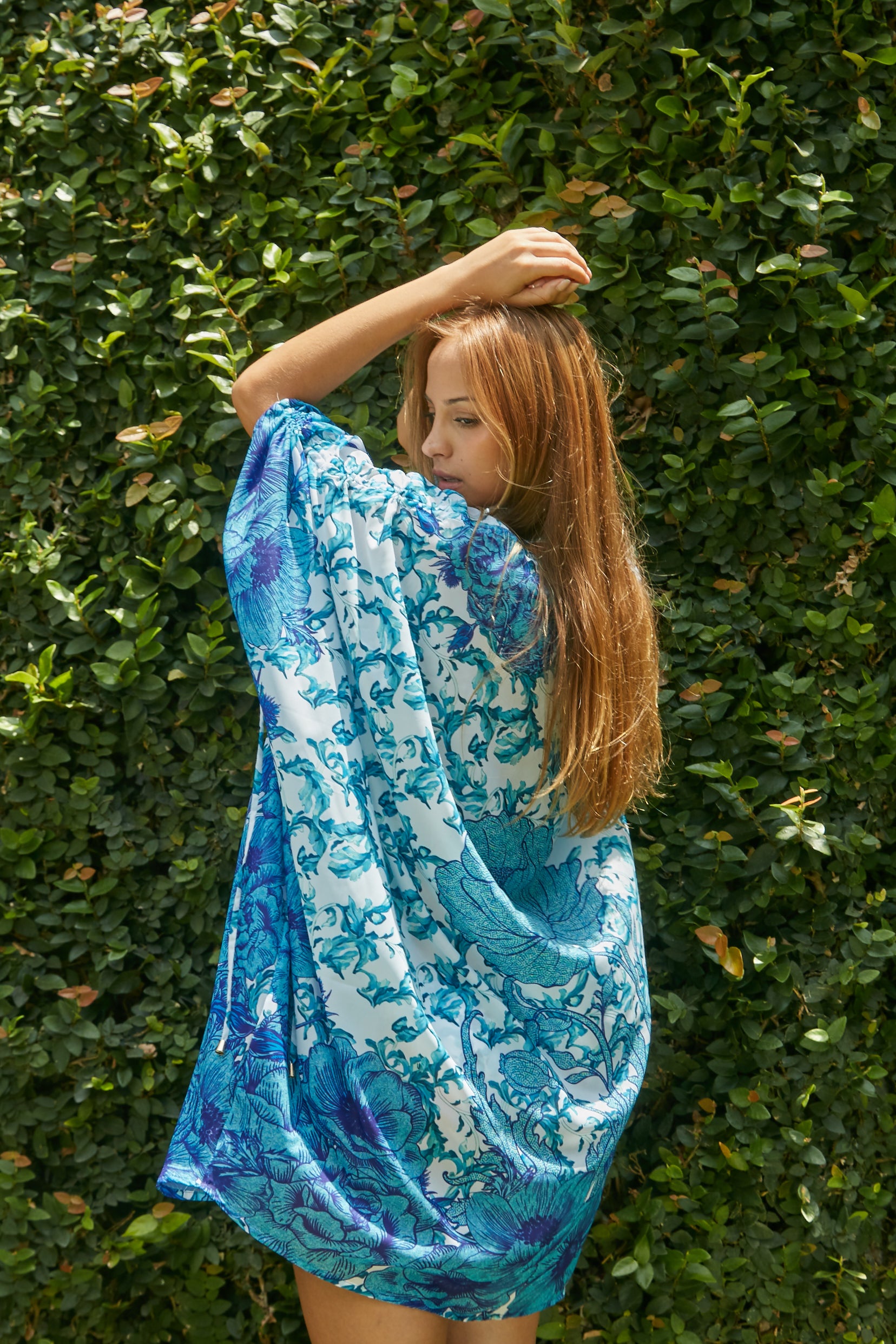 Kaftan corto Art Nouveau Turquesa