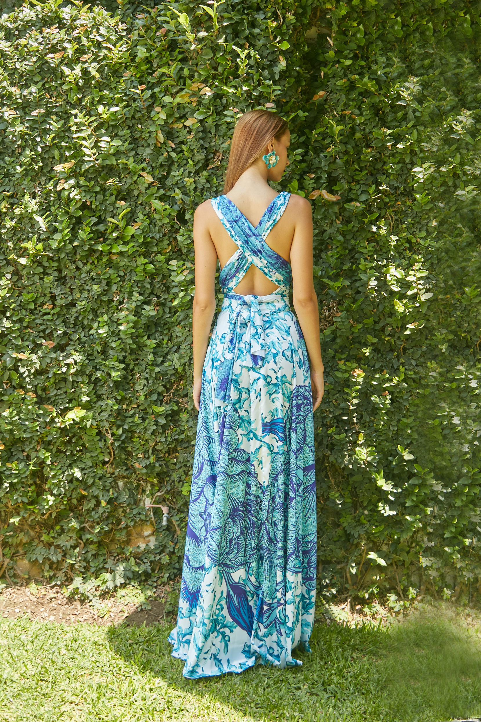 Falda Art Nouveau Azul y celeste