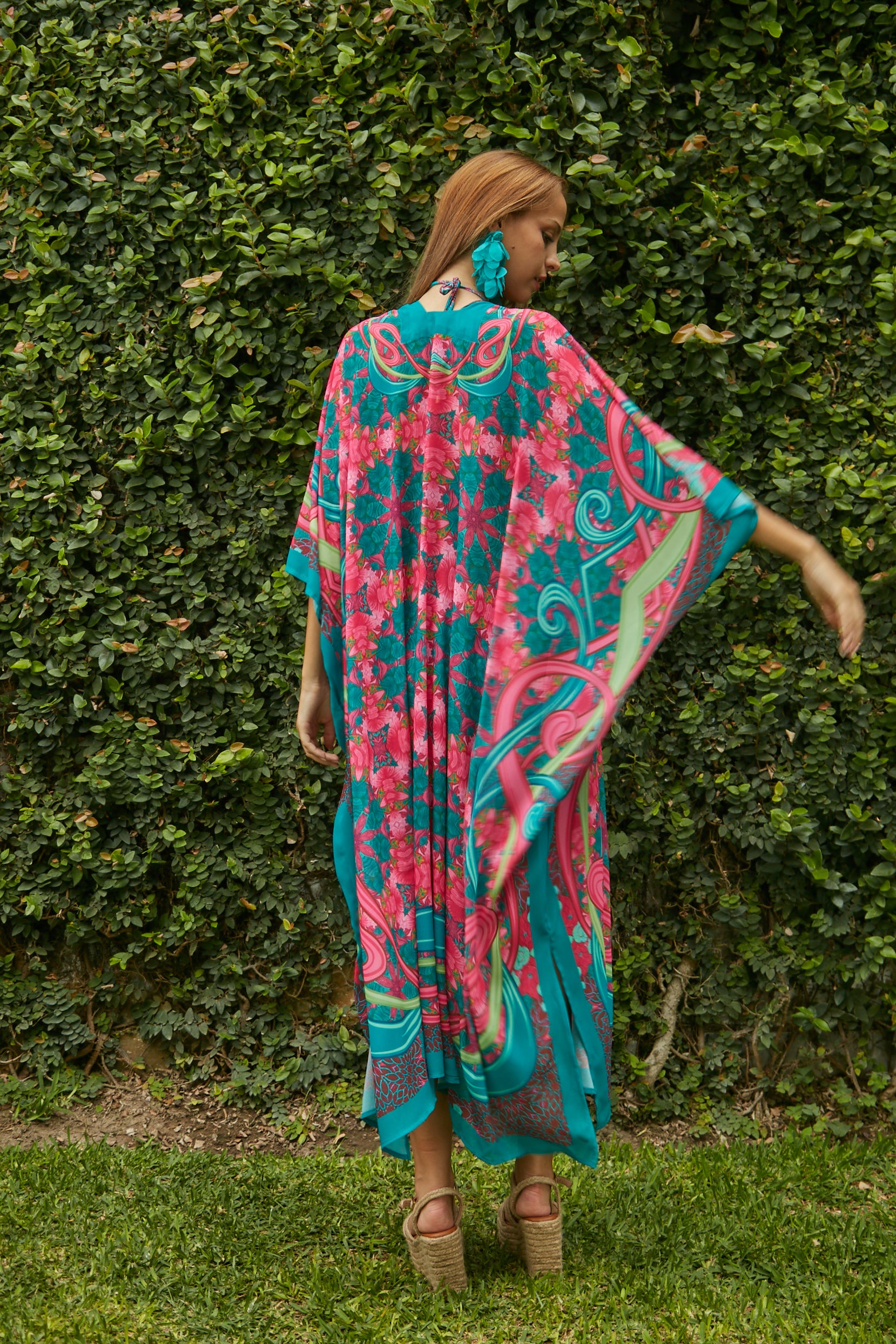 Kaftan Art Nouveau Fucsia