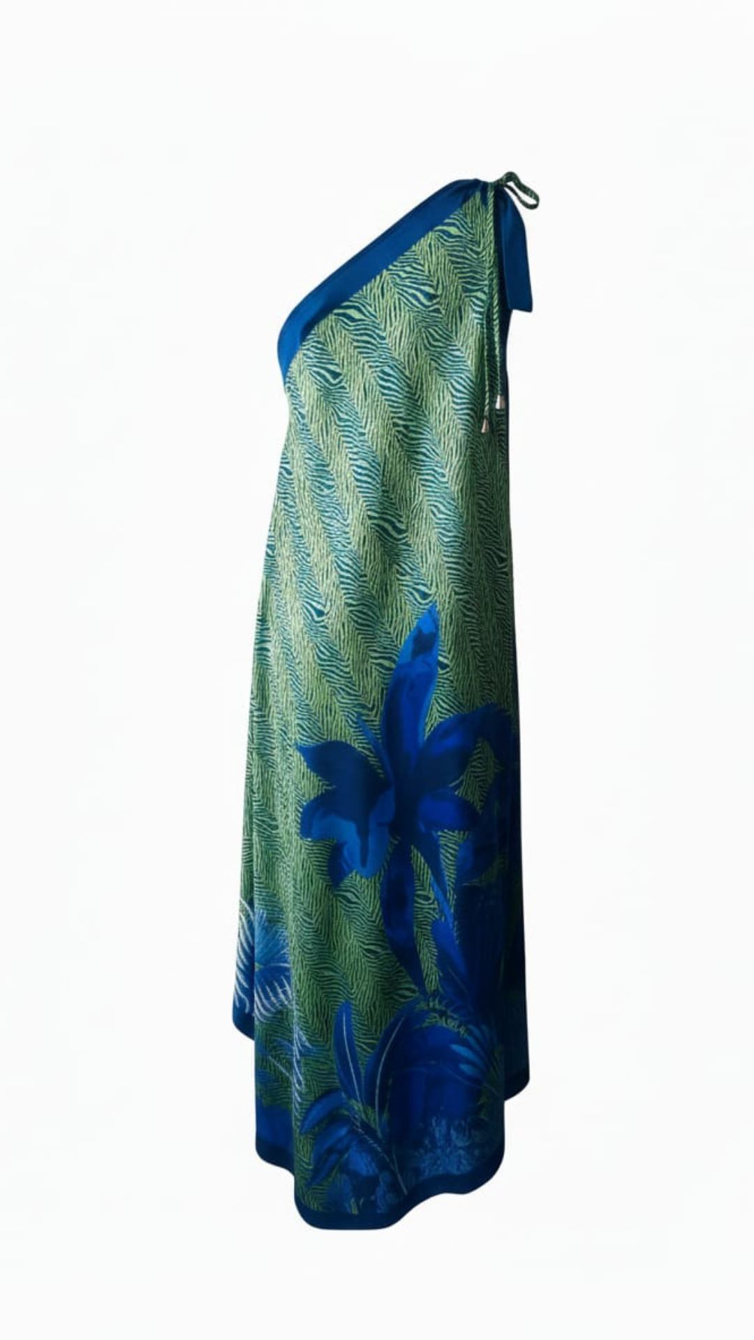 Vestido Art Nouveau verde y azul