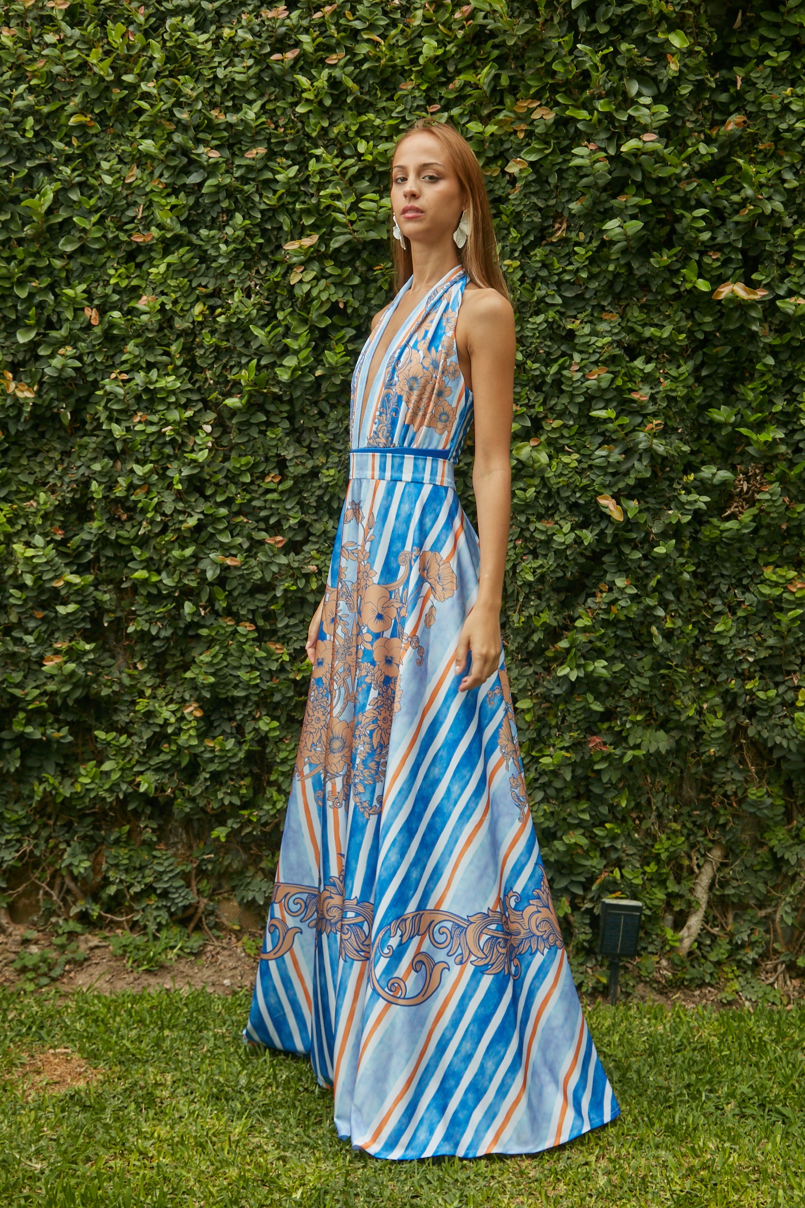 Falda Art Nouveau Azul y celeste