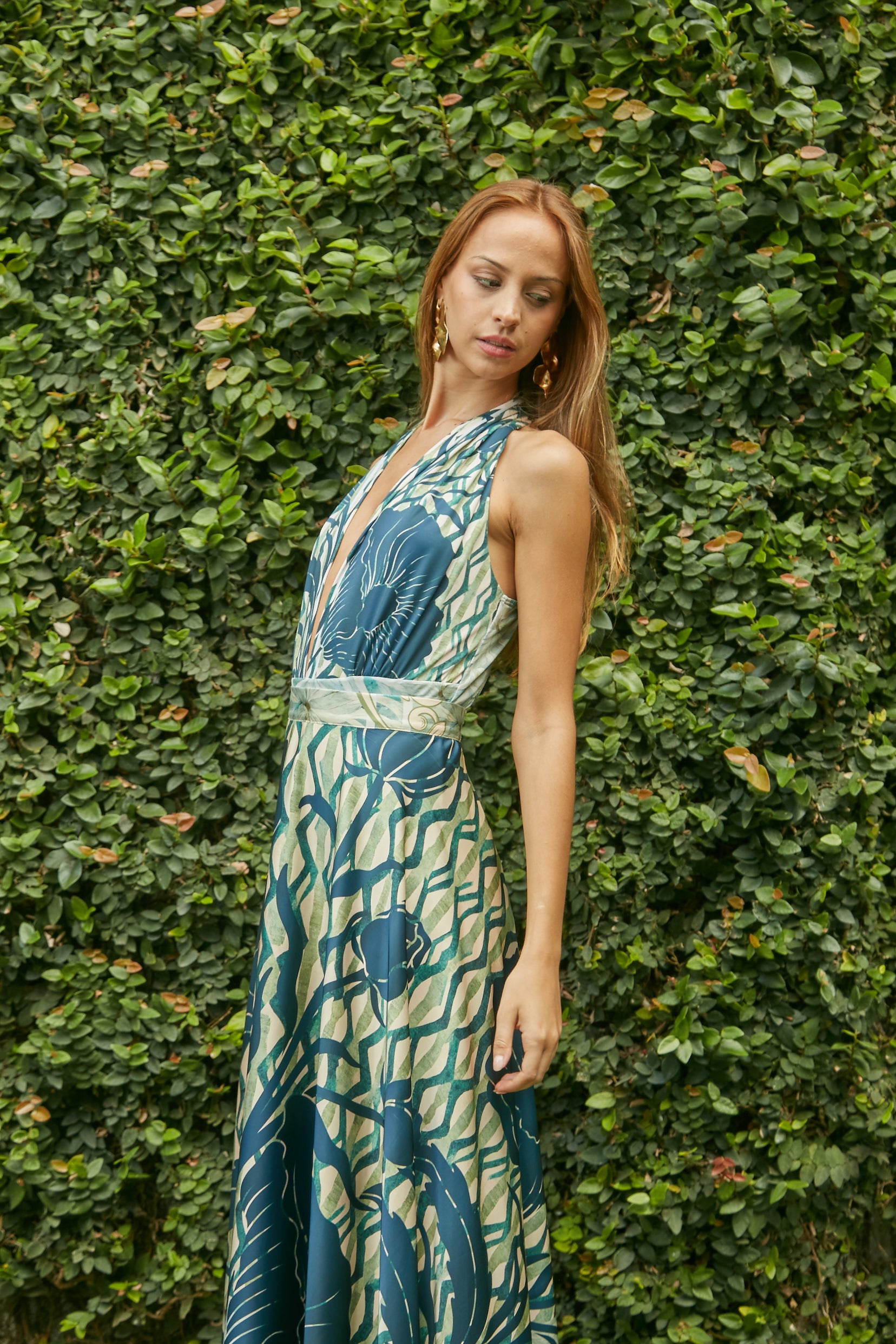 Falda Art Nouveau Turquesa y verde agua