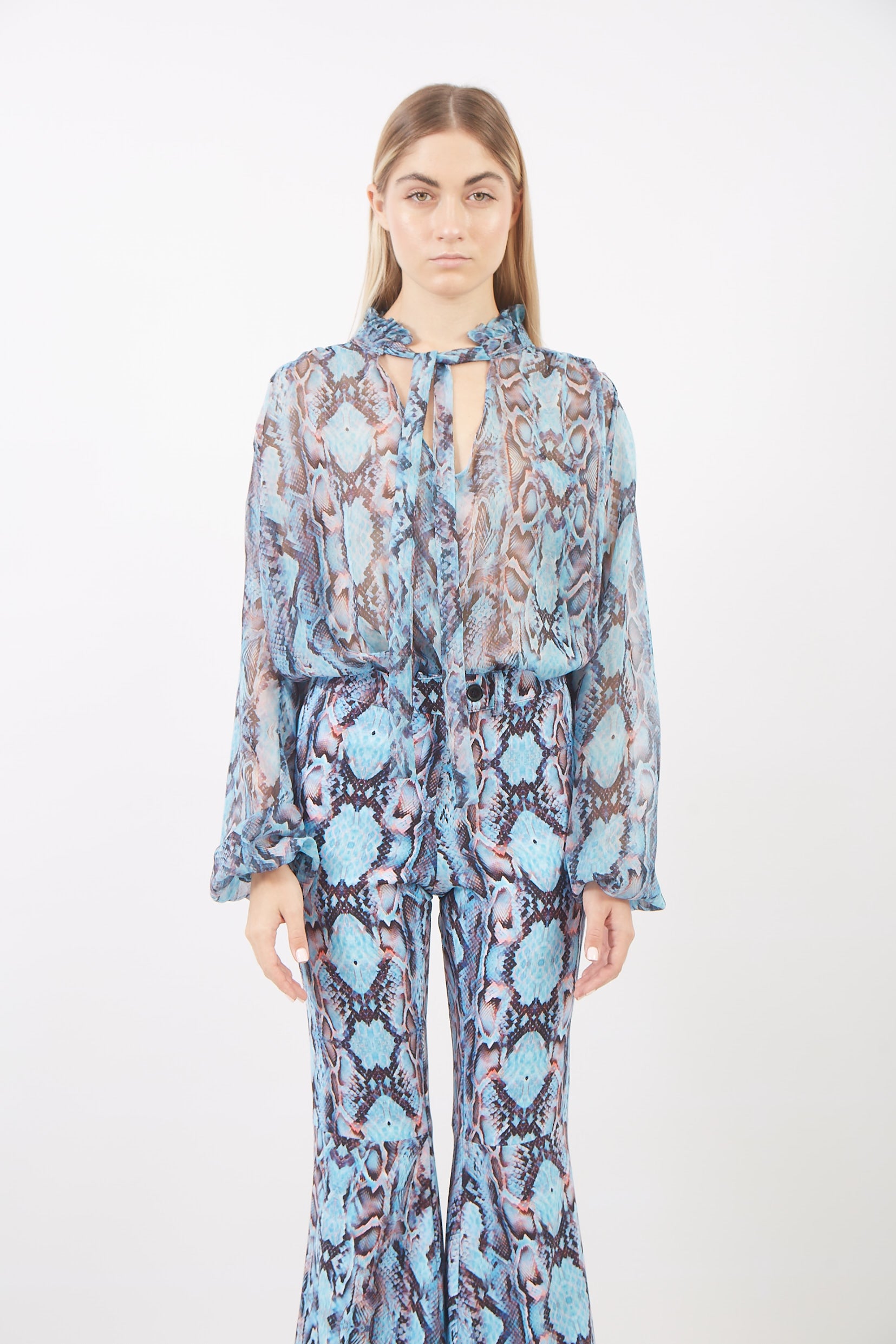 SKY PHYTON CHIFFON BLOUSE