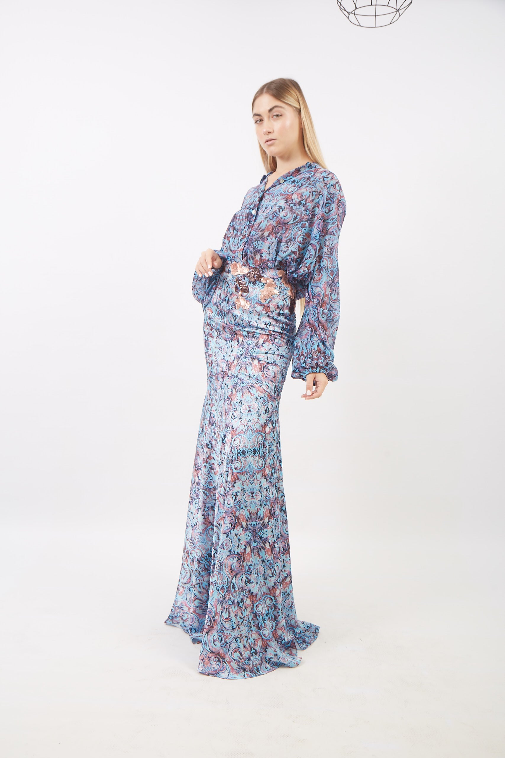 WATER SKY PAISLEY SKIRT