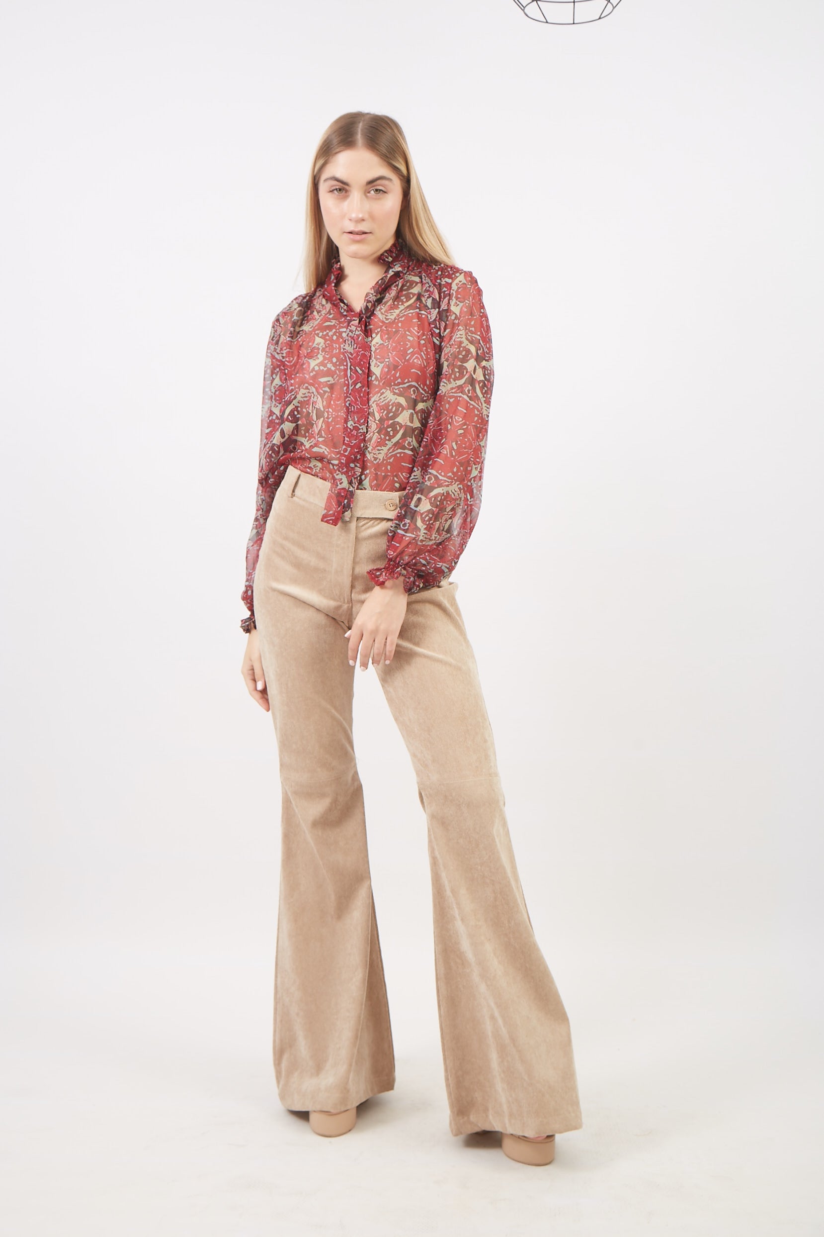 TERRACOTA PAISLEY CHIFFON BLOUSE